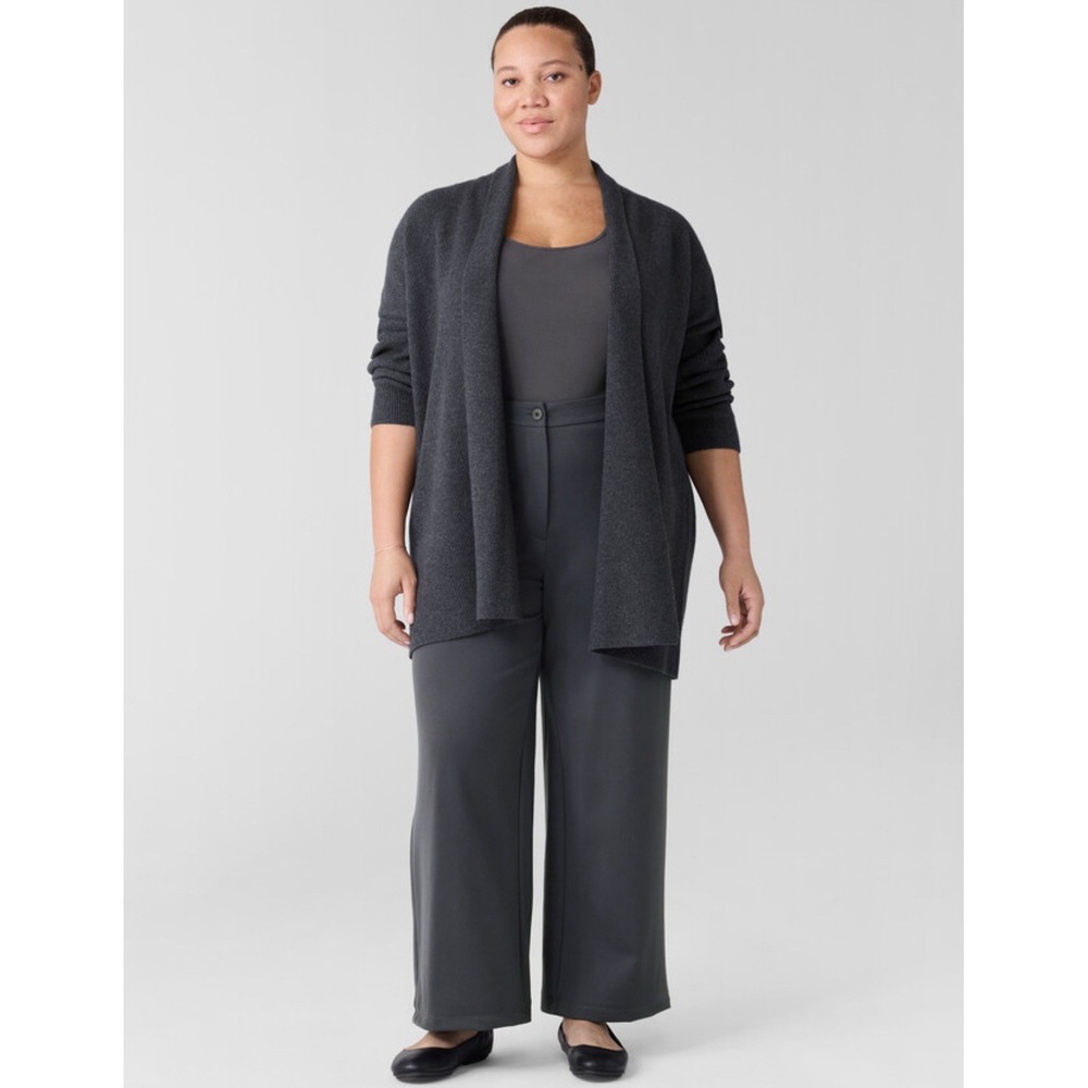 Eileen Fisher Washable Flex Ponte Wide Trouser Tencel Lyocell Stretch Pant‎ Sz L
